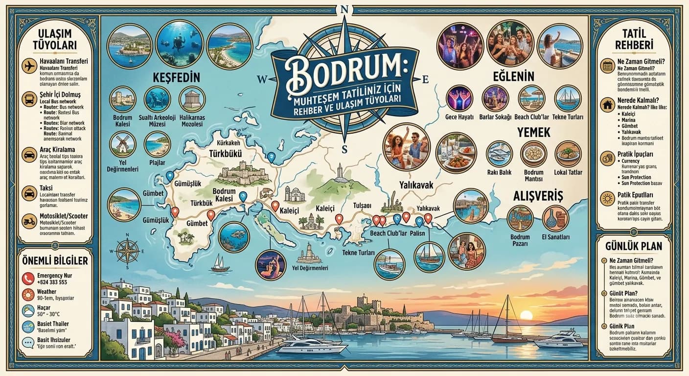Bodrum: Muhteşem Tatiliniz İçin Rehber ve Ulaşım Tüyoları