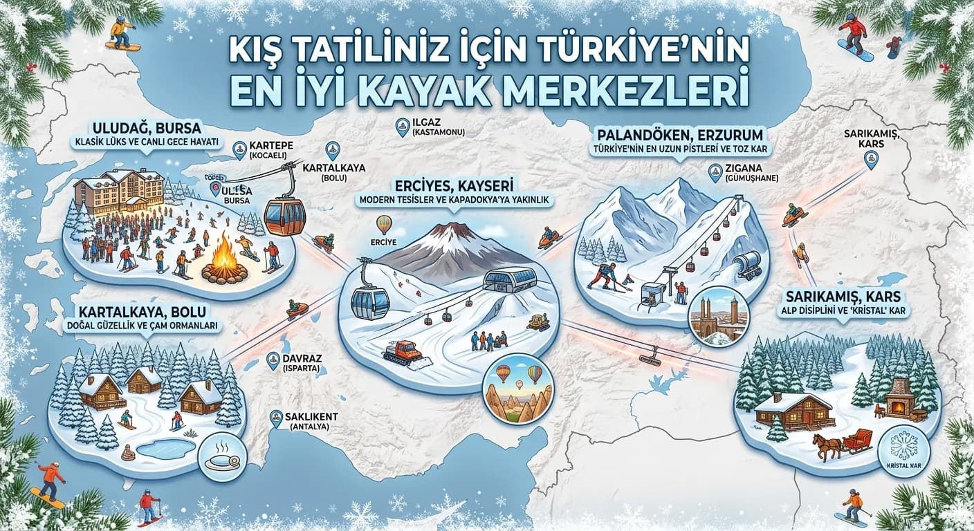 Kış Tatiliniz İçin Türkiye'nin En İyi Kayak Merkezleri